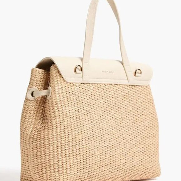 Mansur Gavriel Soft Lady pebbled leather and raffia shoulder bag handbag - Picture 3 of 9